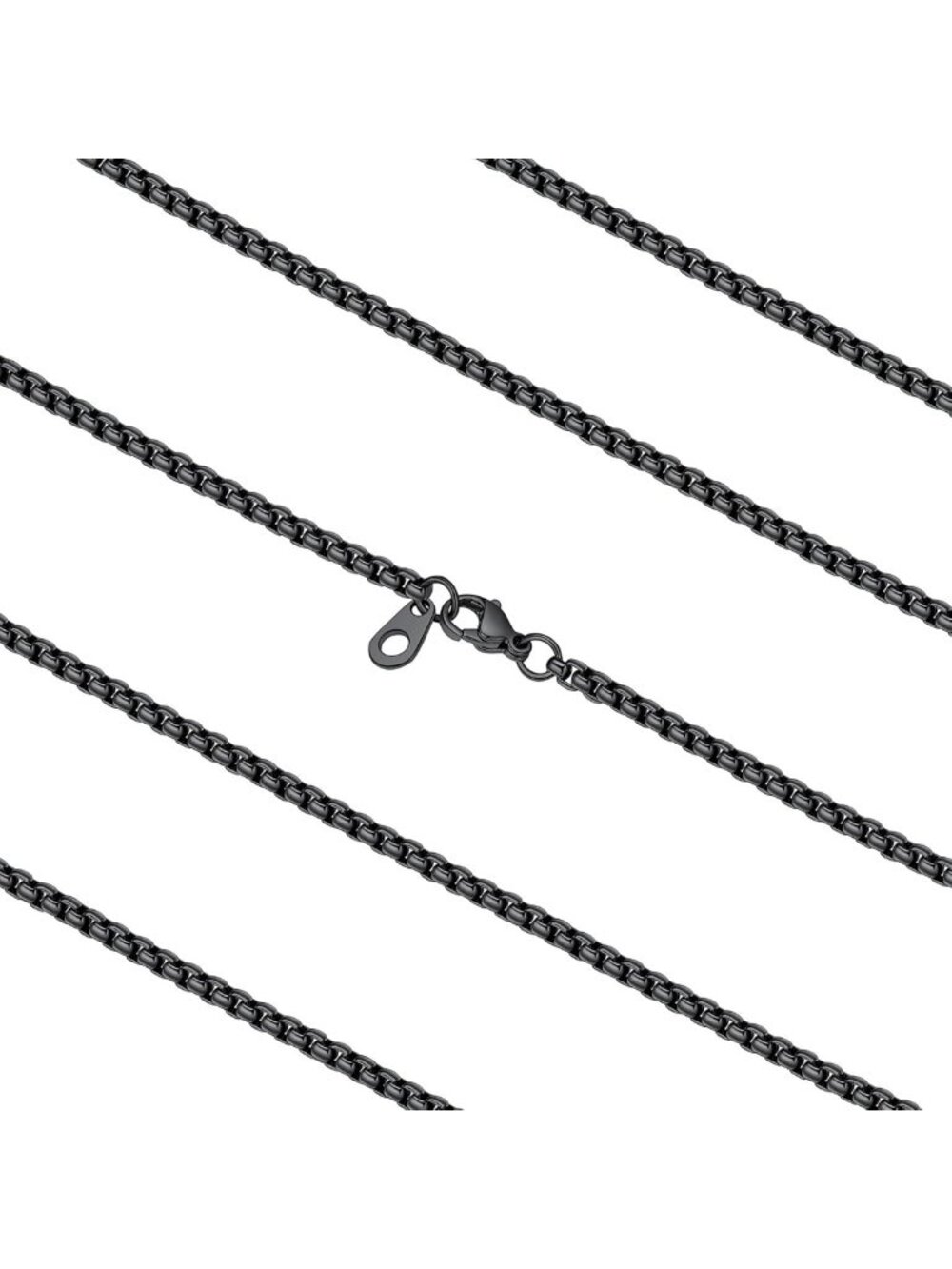Stylish Stainless Steel Square Box Chain Necklace for Men, 2/3mm Width, Durable